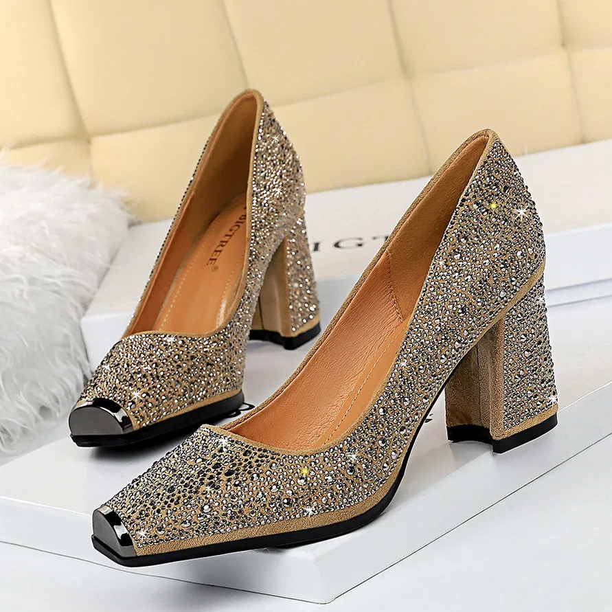 

Women Shoes6862-5 Western Style Sexy Banquet High Heels Heel Shoes Chunky-Heel High Heels