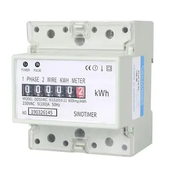 

SINOTIMER DDS546C 230VAC Single Phase 4P Energy Counter Meter Analog Electric Wattmeter Household Electric Din Rail Meter