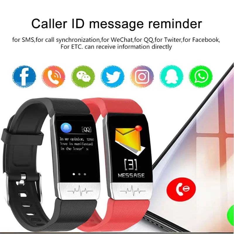 

T1S Smart Bracelet Tempurature Heart Rate Monitor Bluetooth Fitness Sport Watch