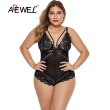 ADEWEL White Deep V Crossbody Bodysuit Sexy Backless Lace Sleeveless Jumpsuit Deep-V Neck Plus Size Bodysuit For Ladies ADEWEL White Deep V Crossbody Bodysuit Sexy Backless Lace Sleeveless Jumpsuit Deep-V Neck Plus Size Bodysuit For Ladies