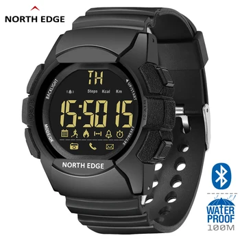 

NORTH EDGE Men LED Digital Watch Waterproof 100M Luminous Smart Watches 33-months Standby Bluetooth Swim Watch For IOS Android