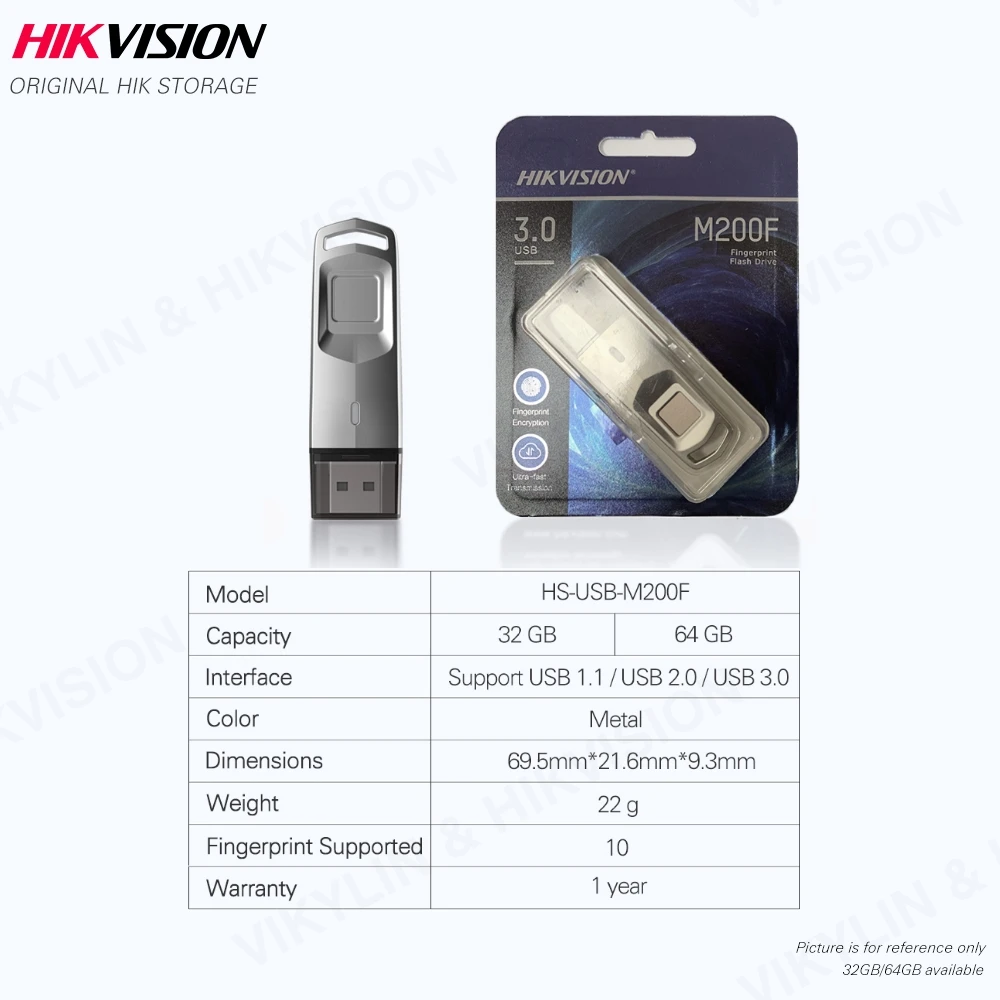 Hikvision оригинальный USB флеш накопитель 3 0 32 Гб 64 зашифрованный отпечаток пальца