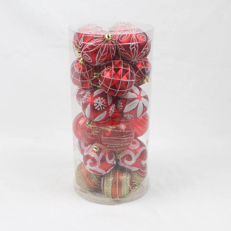 1 barrel 24pcs 6cm Painted ball Christmas decoration Painted christmas ball Room living room Christmas tree decor