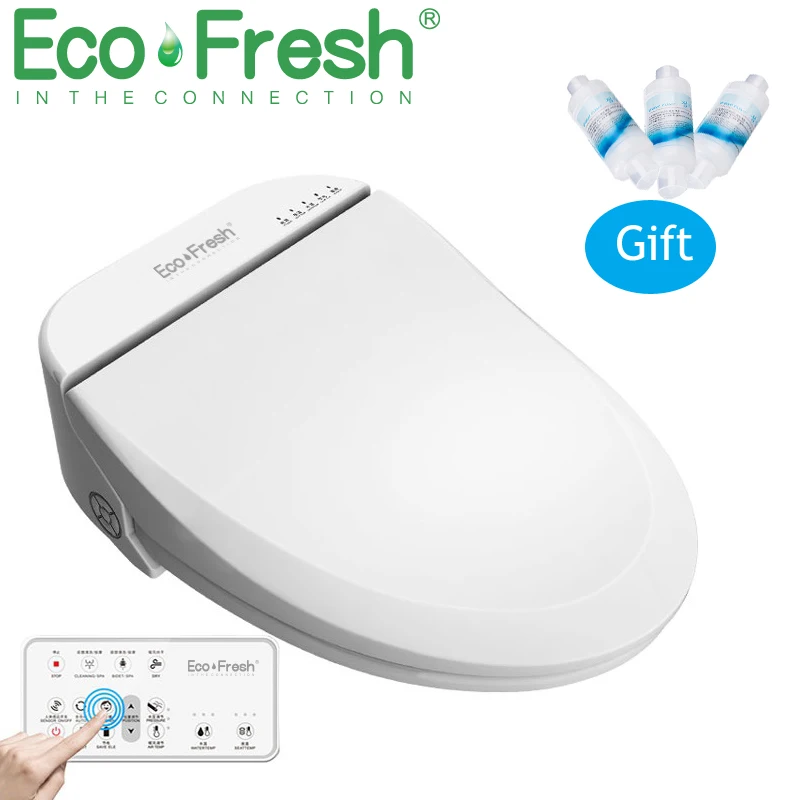 Умное сиденье для унитаза Ecofresh удлиняющаяся крышка электрического биде с