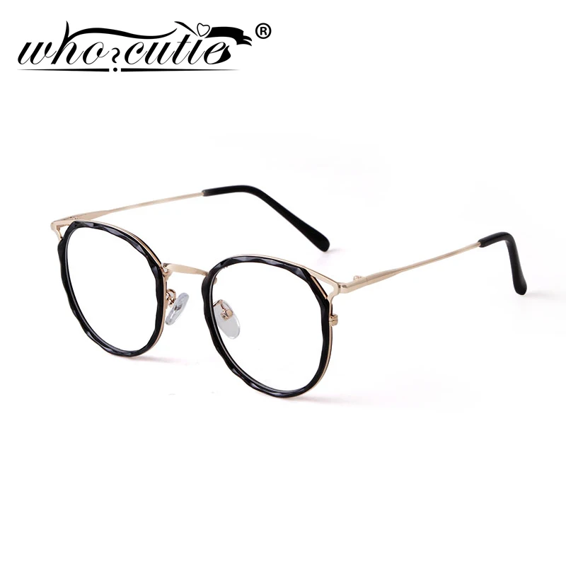 WHO CUTIE TR90, круглые женские очки с кристаллами, оправа,, фирменный дизайн, модный винтажный синий блокирующий светильник, женские очки S208