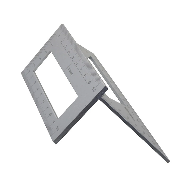 1 Pcs Multifunctional Square 45/90 Degree Gauge Angle Ruler Measuring Woodworking Tool Aluminum Woodworking Scriber T Ruler