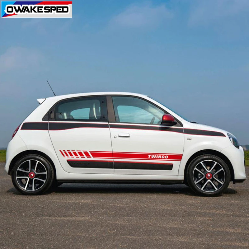 Двусторонняя Спортивная полоска для Renault Twingo 2009 2019 Стайлинг автомобиля наклейки
