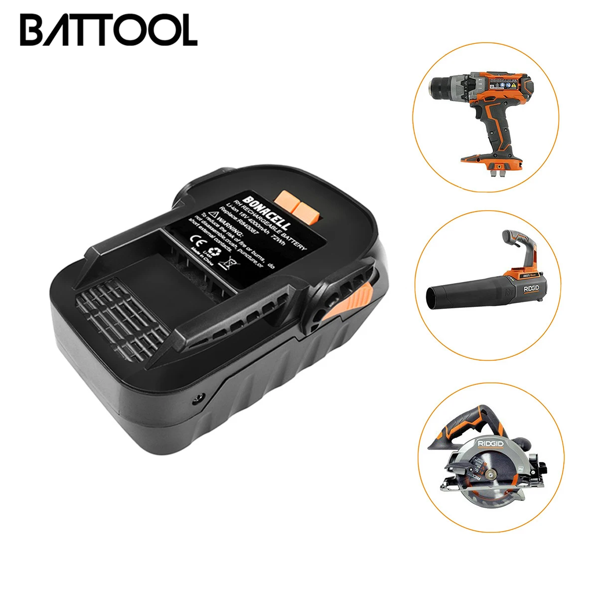 BATTOOL 6000mAh 18V Li-Ion для RIDGID R840083 R840085 R840086 R840087 аккумуляторная батарея для электроинструмента серии AEG серии L30