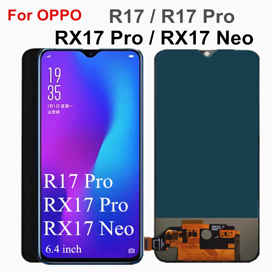 ЖК-дисплей для OPPO R17 Pro дигитайзер сенсорного экрана с полной сборкой замена 6 4