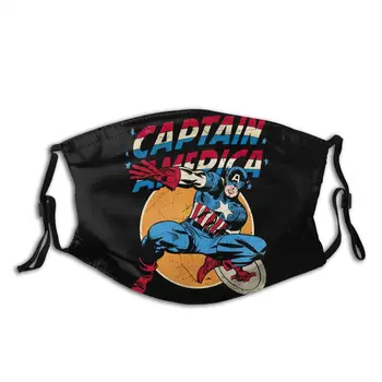

Captain America Marvel Men Reusable Face Mask Anti Bacterial Dustproof Protection Cover Respirator Muffle Mask with Filters