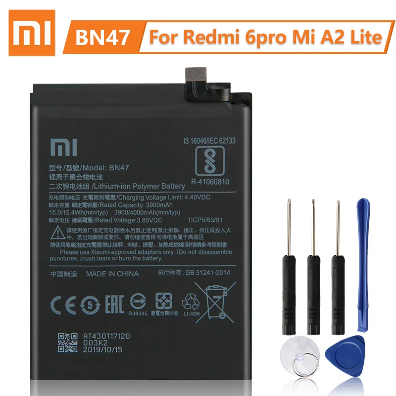 XiaoMi оригинальная запасная батарея BN47 для Xiaomi RedMi6 Pro Redmi 6 pro Mi A2 lite 100% новая
