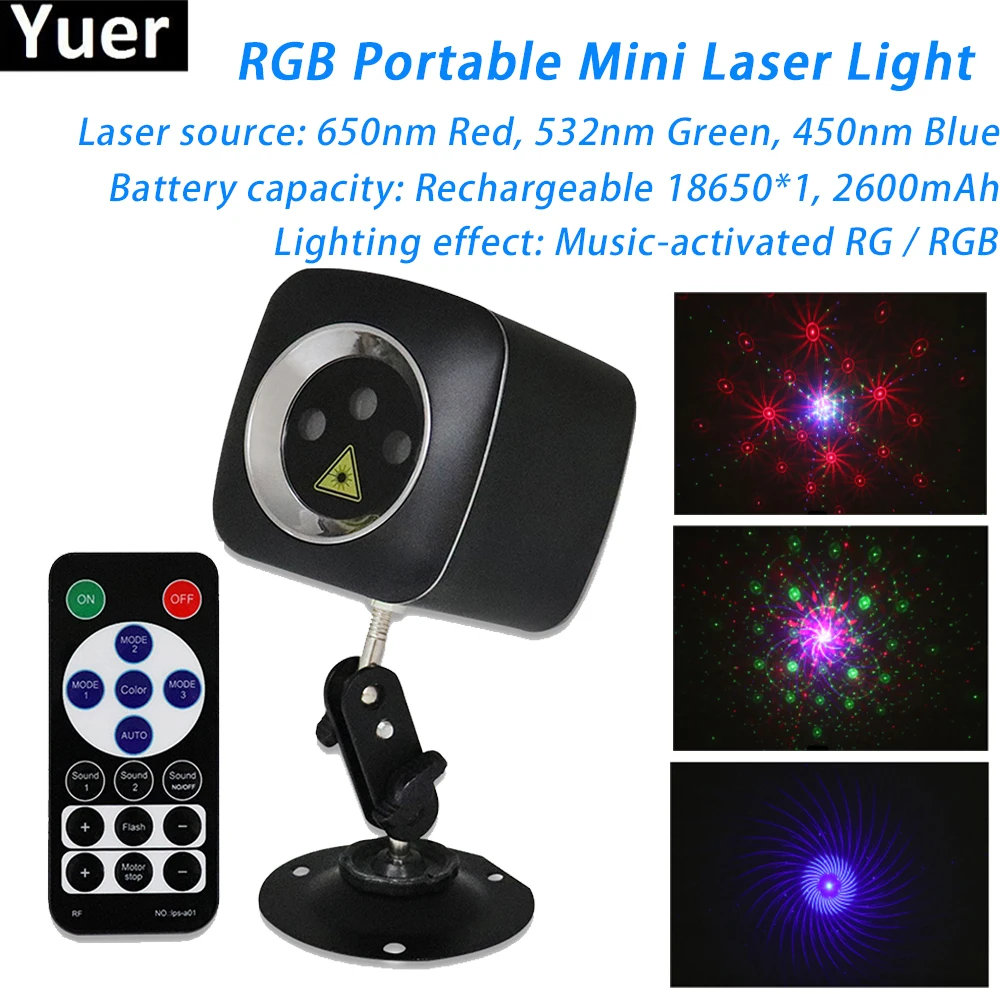 24Pcs/Lot RGB 10W LED Remote Control Portable Laser Light USB Charging Multi-mode DJ Light Family Atmosphere Bar Club lights