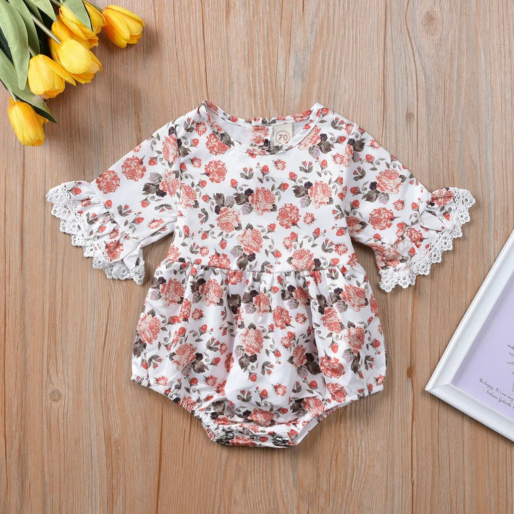 Новый комбинезон с длинными рукавами и принтом в виде листьев лотоса для