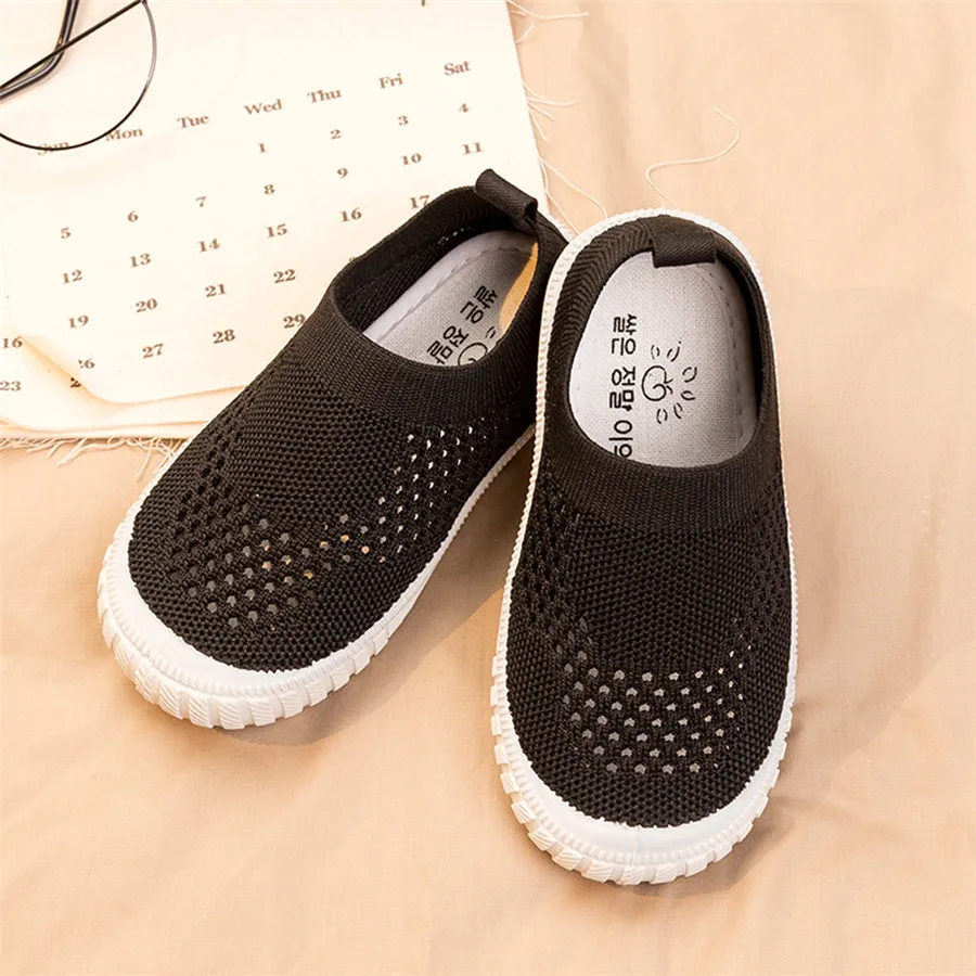 2019 breathable kids sneakers flying woven kids sneakers boys explosion models hollow mesh soft bottom kids sneakers girls 40J24 (2)