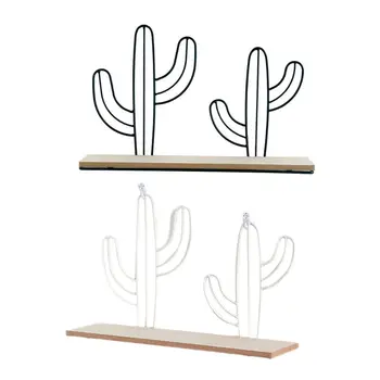 

Creative Cactus Wood Wall Floating Shelf Hanging Storage Rack Home Decoration High Quality and Brand New