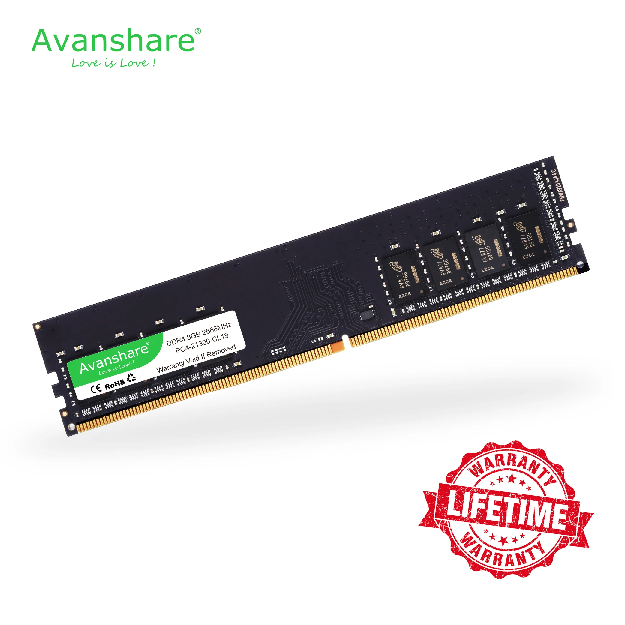 ОЗУ Avanshare DDR4 8 ГБ 4 16 32 2400 МГц 2666 3200 DIMM для настольного компьютера поддержка