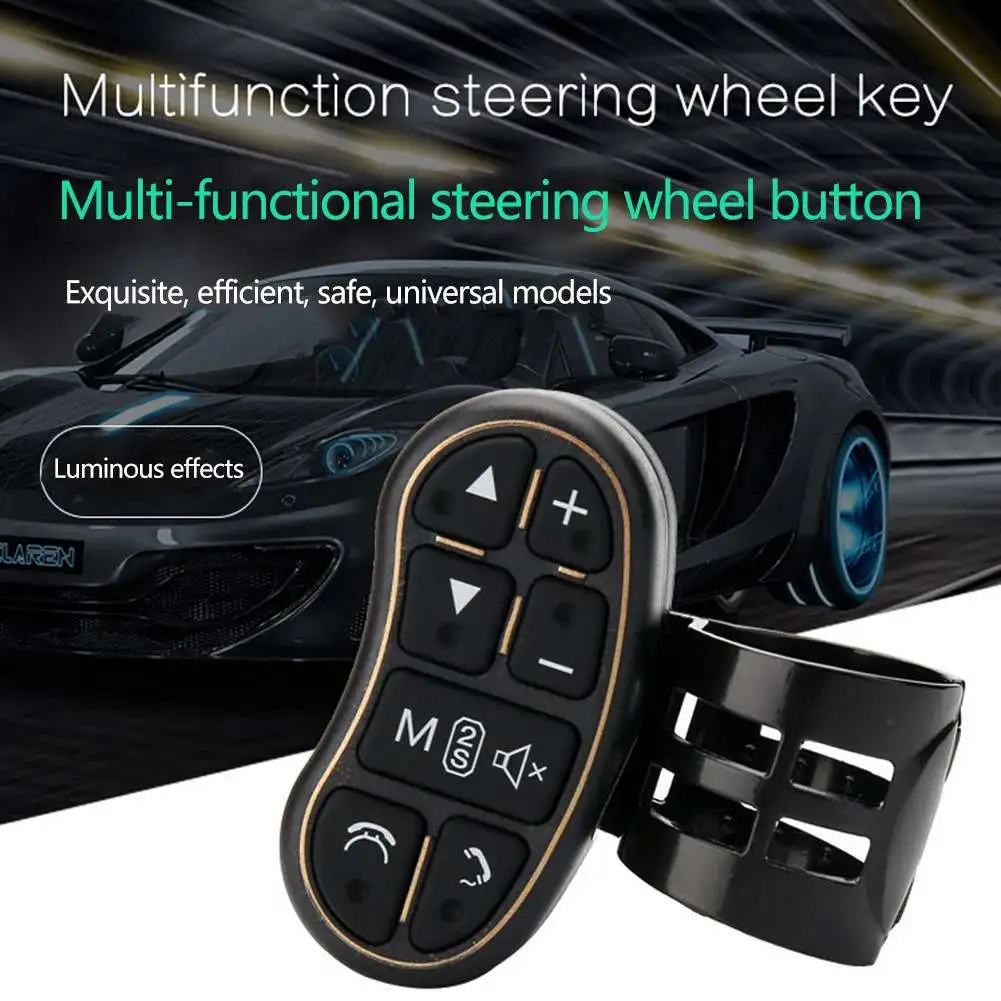 Универсальное Автомобильное рулевое колесо управление клавишами беспроводное рулевое колесо Bluetooth дистанционное управление 8 кнопок DVD рулевое управление