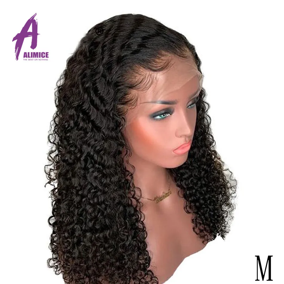 13x4 Curly Human Hair Wig Malaysian Lace Front Human Hair Wigs With Pre Plucked Baby Hair Alimice Remy Hair 8-24inch Lace Wigs