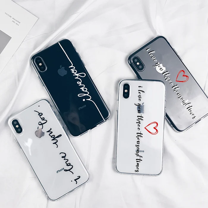 Прозрачный чехол с надписью Love для iPhone 12 11 Pro 12pro Max 6 6s 7 8 Plus 5 | Мобильные телефоны и