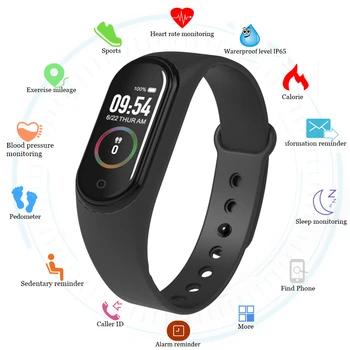 

M4 Smart Sport Bracelet Fitness tracker Smart Wristband Blood Pressure Heart Rate Monitor Waterproof SmartWatch For Android iOS