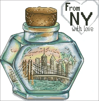 

100% cotton threads authentic Egyptian long-staple cotton from UNprinting kit with needle-free vial landscape WFJ086 New York