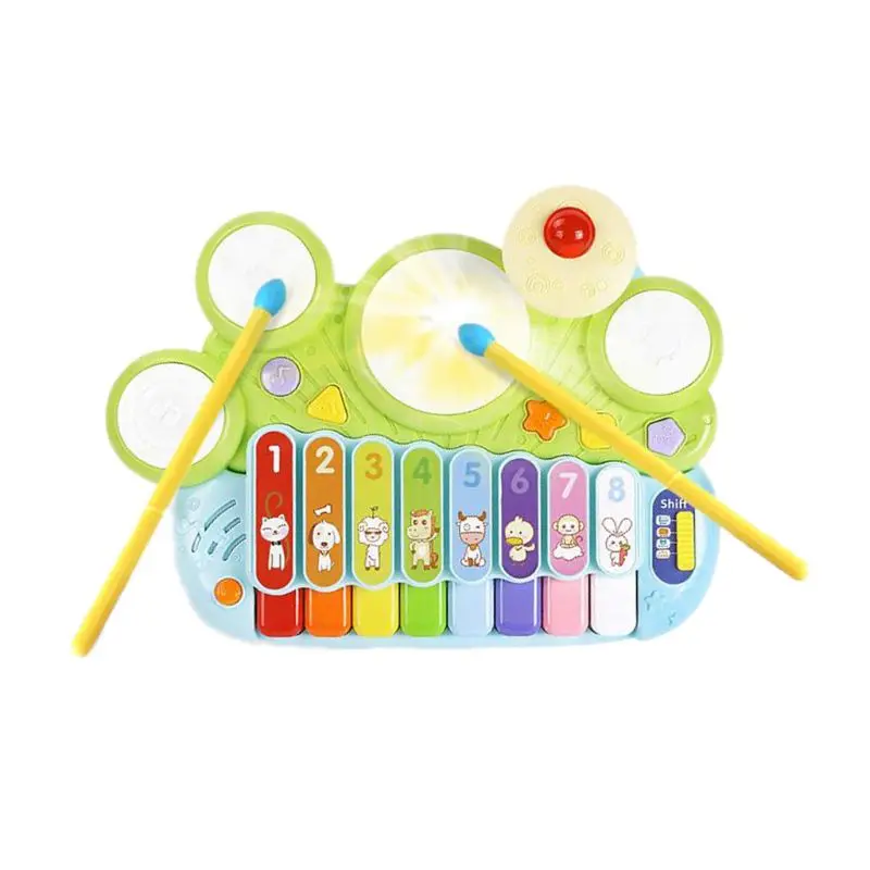 

3 in 1 Musical Instruments Toys, Electronic Piano Keyboard Xylophone Drum Set -