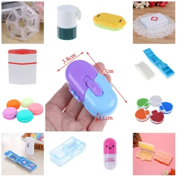 

1PCS 7 Days Weekly Tablet Pill Box Medicine Holder Storage Organizer Container Case Pill Box Splitters Color Random