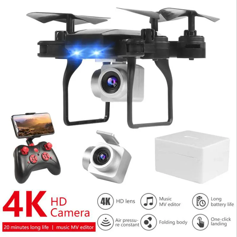 $30.9 4k Dron HD Camera Long Battery Life RC Helicopter Wifi FPV Quadcopter Altitude Kids Toys Zino Pro