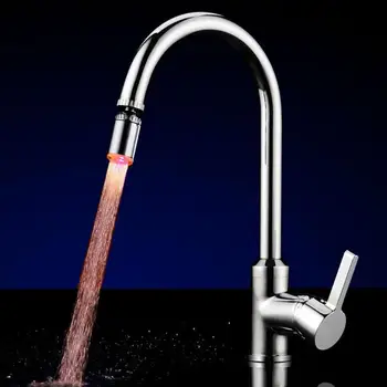 

Rotary LED Water Faucet Shower Tap Basin Water Nozzle Temperature RGB Glowing LED Light Water Faucet Home Kitchen Supplies