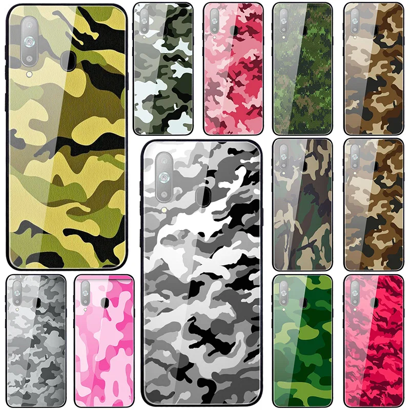 Army Camo Camouflage For Samsung Galaxy Note 9 10 20 S8 S9 S10 S20 J4 PlusLite Coque Shell Tempered Glass Phone Case Cover | Мобильные