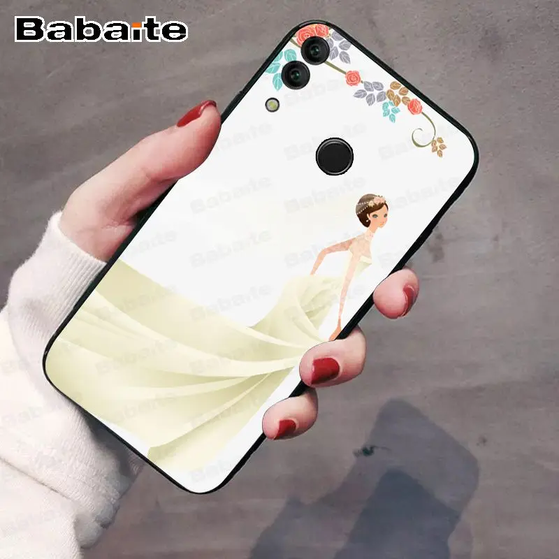Tritone untuk Kehormatan 8x Pernikahan Gaun Gadis Bunga Lembut untuk Huawei Honor 8x Y6 Y7 Y9 P20pro P30pro p20lite Kasus Ponsel