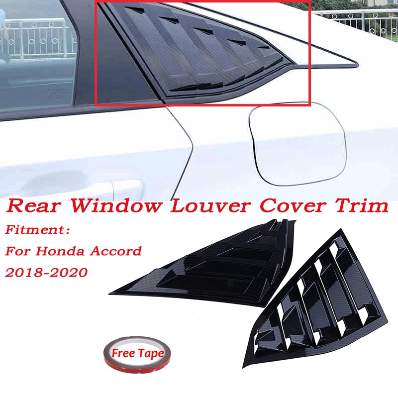 

1pair Side Vent Rear Window Quarter Louver For 2018-2020 Honda Accord