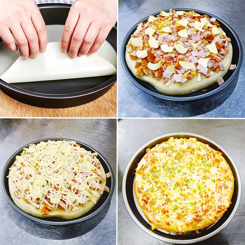 8/9/10 Inch Deep Dish Pizza Pie Pan Tray Bakeware Mould Non Stick Round Cookie Bread Pancake Baking Sheet Oven Cooking Tools