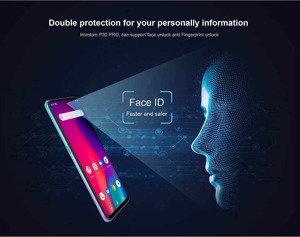 Глобальная версия HOMTOM P30 pro MT6763 Восьмиядерный 4 Гб 64 Гб Смартфон 6,41 дюймов Android 9,0 задняя 13 МП Тройная камера мобильный телефон