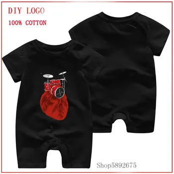 

Unisex Baby Clothing Heart Beat Summer cute clothes for toddler girl Baby boy Beby Jumpsuits Clothes Rompers Newborn Print 0-24M