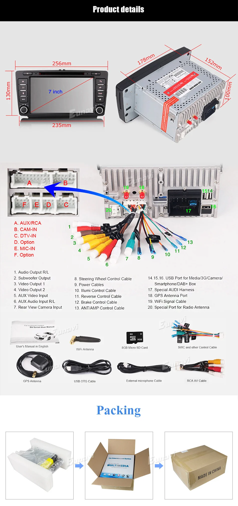 Eunavi 2 Din автомобильный DVD gps для Skoda Octavia 2012 2013 A 5 A5 Yeti Fabia автомобиль Android 9,0 четырехъядерный 2 Гб ram Стерео Радио Навигация