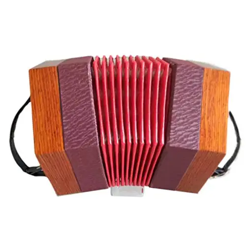 Concertina 30-Pulsante Diatonica In Legno Fisarmonica