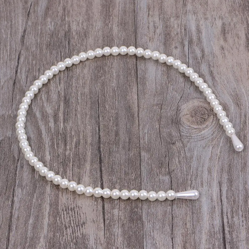 Glossy Faux White Pearl Hairband Headband Hair Band Bands With Hair Holder Hoop