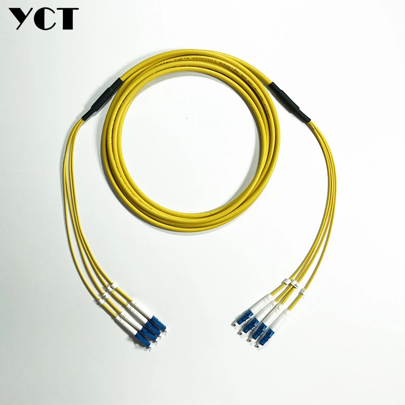 3pcs 2M indoor 4 core ftth jumper non armored Customized 5.0mm singlemode bundle optical fiber pigtails patchcord SC LC FC ST | Мобильные