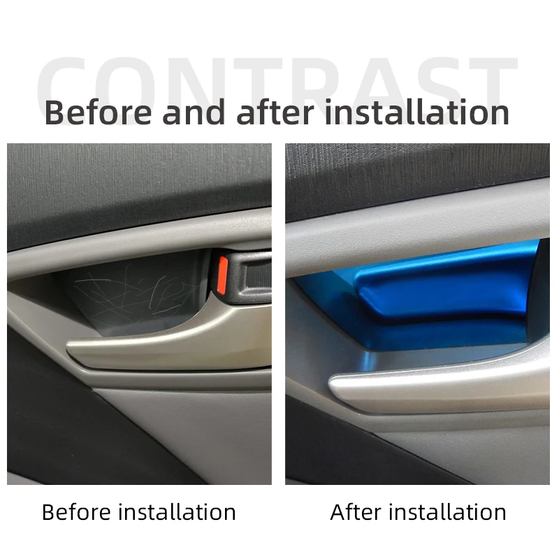 Car Inner Door Bowl Covers Trims Carbon fiber grain Stainless Steel For Toyota Prius 30 car interior Accessories car door covers trims
