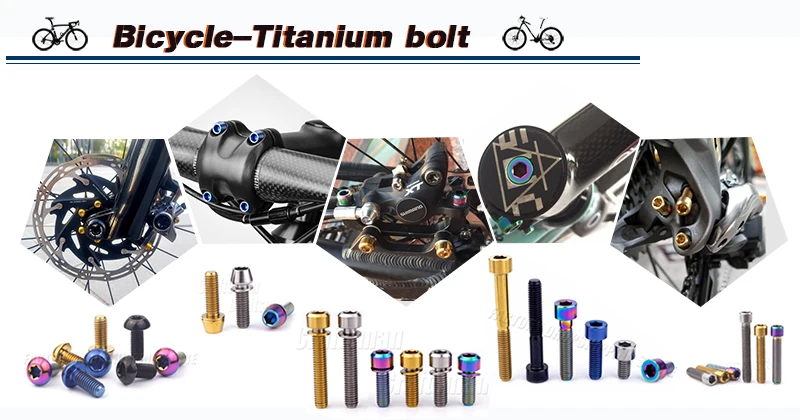 Титановые Болты Винты M5 X 16 мм M5* 18 M5x20 конические болты с шайбой для велосипеда стебли синий черный титан радуга золото