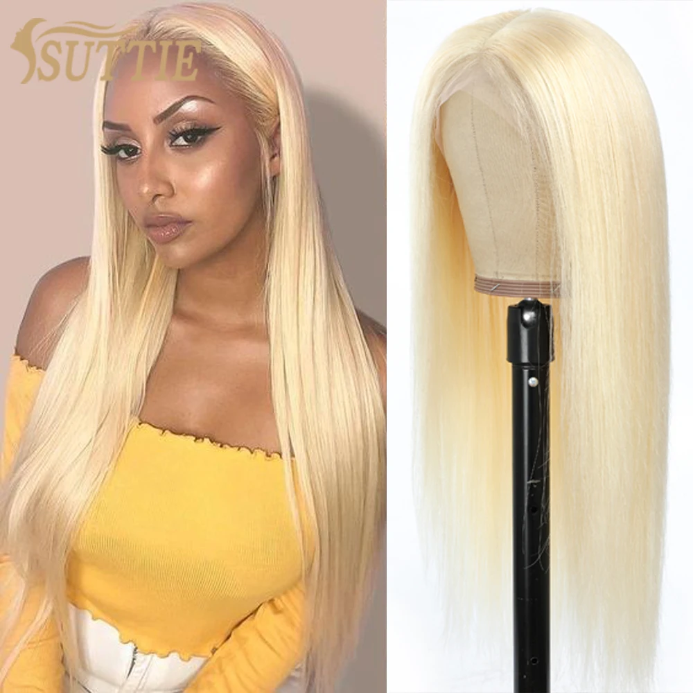 

13x4 613 Lace Frontal Human Hair Wigs Honey Blonde 4x4 Glueless Lace Closure Wig Brazilian Straight Pre Plucked Remy 180 Density