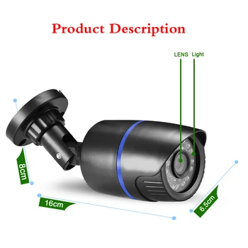 

H.265 Audio Ip Security Camera CCTV 2MP 3MP 5MP DC 12V POE 48V Black Outdoor Surveillance Camera Ip Motion Detection FTP