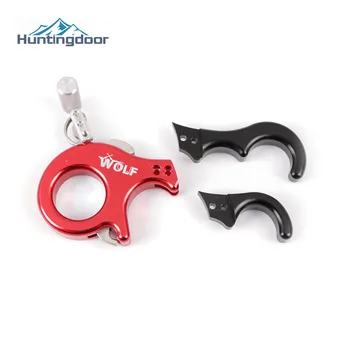 

2 Color Mach Bow String Release Aid 3/4 Fingers Closed-loop Aluminum Alloy for Compound Bow Hunting Shooting
