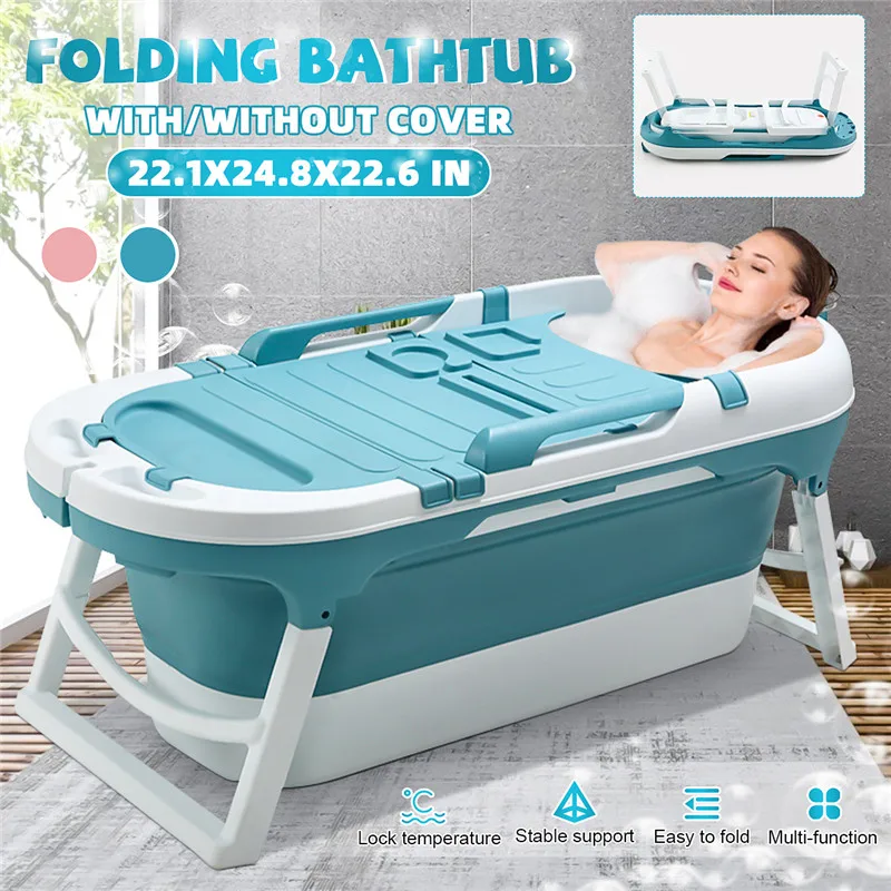 Large Portable Folding Bathtub Massage Adult Barrel SPA Temperature Display Home 