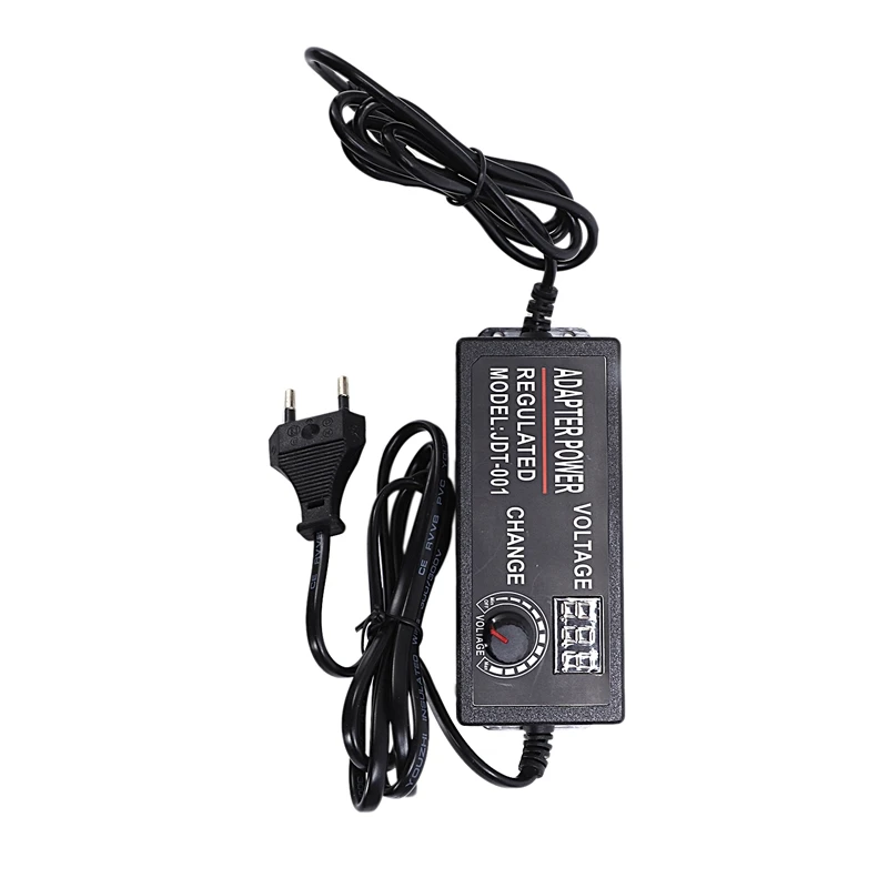 Top Adjustable Ac To Dc 3V-12V Universal Adapter With Display Screen Voltage Regulated Power Supply Adatpor 3 12 V(Eu Plug) | Электроника
