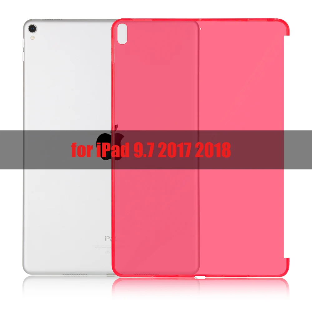 Силиконовый мягкий чехол на заднюю панель для iPad 10,5 Air 3, чехол с Умной клавиатурой, тонкий противоударный чехол для iPad 9,7 - Цвет: Red-2