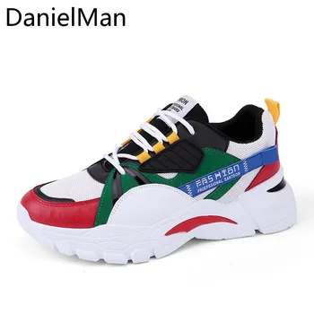 

DanielMan Men Casual Shoes Colorful Dad Shoes Mesh Sneakers Men Breathable Walking Footwear Tenis Shoes Zapatos Hombre