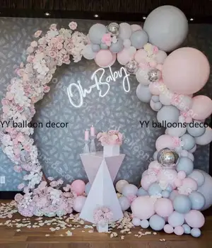 

109pcs Beaumode DIY Pink White Gray Balloon Garaland Arch KIT Baby Shower Bridal Showers Wedding Backdrop Venue global Decor