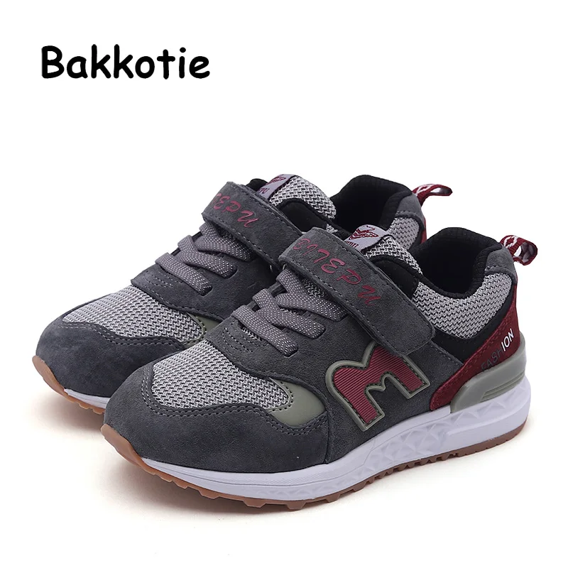 

Bakkotie 2019 New Kids Casual Shoes Toddler Boys Fashion Autumn Genuine Leather Sports Shoes Girls Mesh Breathable Pink Sneakers